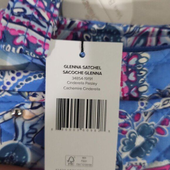 Vera Bradley Disney Glenna Satchel Cinderella Paisley Bag NWTs MSRP $120 - Picture 3 of 8